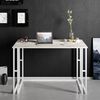 Scandinavian Study Desk, White, 120 x 75 x 60 cm | 100% Melamine Coated Particle Board, 18 mm Thick, Sturdy Metal Legs | Perfect for Modern Home Office Bild 2