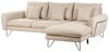 Ecksofa SERSAN Stoff Weiß Linksseitig Bild 5