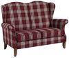 Verita Sofa 2-Sitzer Flachgewebe Rot Buche Nussbaumfarben Bild 2