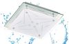 TRANGO LED Deckenleuchte, Dimmfunktion, 3104 Feuchtraum IP44 LED Deckenstrahler 3-Stufen dimmbar für Badezimmer in Eckig *STAR* aus Metall mit Design Motive bedrückt Glas Lampenschirm - 12 Watt warmweiß LED Modul, Deckenlampe, Wandleuchte, Badlampe Bild 2