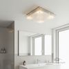 TRANGO LED Deckenleuchte, Dimmfunktion, 3104 Feuchtraum IP44 LED Deckenstrahler 3-Stufen dimmbar für Badezimmer in Eckig *STAR* aus Metall mit Design Motive bedrückt Glas Lampenschirm - 12 Watt warmweiß LED Modul, Deckenlampe, Wandleuchte, Badlampe Bild 5