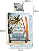 BERONAGE Wendebettwäsche VW Volkswagen Käfer Blau Bettwäsche Linon / Renforcé Vintage Bettbezug, 100% Baumwolle, 2 teilig, 135x200 + 80x80 cm Bild 2