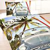 BERONAGE Wendebettwäsche VW Volkswagen Käfer Blau Bettwäsche Linon / Renforcé Vintage Bettbezug, 100% Baumwolle, 2 teilig, 135x200 + 80x80 cm Bild 5