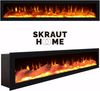 Skraut Home | TV-Schrank, Lowboard | für Wohnzimmer und Esszimmer | 200 x 45 x 35 cm | Für TV-Geräte bis zu 80" | Elektrokamin. | Moderner Stil | Eiche Bild 4
