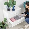 Baroni Home Kommode für Schlafzimmer, Melamin, 3 Schubladen (Weiß, 3 Schubladen) Bild 5
