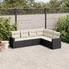 vidaXL 6-tlg. Garten-Sofagarnitur mit Kissen Schwarz Poly Rattan 3251343 Bild 2