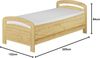 Seniorenbett extra hoch 90x200 Matratze Rollrost Kiefer Bett Massivholz Holzbett 60.43-09 M Bild 3