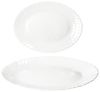 MamboCat Servierplatte 2x Servierplatte Arkona oval LxB 30x23cm Opalglas weiß Buffet-Teller, Glas Bild 2