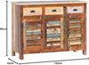 Sideboard Wakefield 3türig aus recycelten Hölzern farbig Bild 3