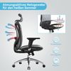 SIHOO Ergonomischer Bürostuhl, Chefsessel mit 3D verstellbare Armlehne und Lendenwirbelstütze, Hautfreundliche Netz-Hochlehne, Schreibtischstuhl bis 150kg/330LB Belastbar, Grau Bild 4