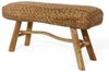 LebensWohnArt Sitzbank Wasserhyazinth Teakholz Sitzbank CASABLANCA 90cm natural Unikat Bild 3