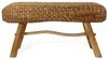 LebensWohnArt Sitzbank Wasserhyazinth Teakholz Sitzbank CASABLANCA 90cm natural Unikat Bild 2