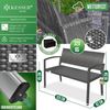 KESSER® Gartenbank Polyrattan 2-Sitzer Wetterfest | Rattan-Sitzbank UV-Beständig & bis 320kg belastbar | Balkon-Bank 125x62x90cm | Garten-Möbel mit ergonomischen Armlehnen | Für 2 Personen Anthrazit Bild 2