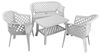 Dmora - Outdoor-Lounge-Set Brescia, Gartenkomposition mit 2 Sesseln, 1 Bank und 1 Couchtisch, Lounge für drinnen und draußen, 100 % Made in Italy, Weiß Bild 2