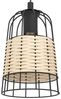 Eglo 43313 NATURE Hängeleuchte ANWICK Stahl schwarz, Rattan natur E27 3X40W L:88cm B:18cm H:110cm dimmbar Bild 4
