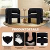 COLAMY Modern Velvet Ohrensessel 2er Set, Gepolsterter Sessel Wohnzimmer, Bequemer Runder loungesessel mit 3 Beinen für Wohnzimmer, Schlafzimmer, Leseecke, Schwarz Bild 3