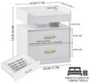 FurnitureR LED Nachttisch, 45 x 35 x 52 cm, Hochglanz Weiß, 2 Schubladen, 16 Farben LED-Beleuchtung, 2 Ladestecker und 2 USB-Buchsen, für Schlafzimmer, Wohnzimmer, Arbeitszimmer Bild 3
