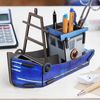 Werkhaus Stiftebox Fischkutter blau Stifte Köcher Halter WE2036 Bild 2