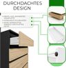 CDF Kommode Malwa M5 | Farbe: Anthrazit - Eiche Artisan | Schrank für Dokumente, Kleinigkeiten | Ideal für Wohnzimmer, Schlafzimmer, Kinderzimmer, Jugendzimmer und Büro | 5 geräumige Schubladen Bild 4