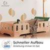 smartwood TILA 2 Kinderbett 90x180 mit Rausfallschutz und Lattenrost - Bodenbett Kinder Naturholz - Montessori Bett mit glatten Kanten - Betten für schnelle Montage - Bis zu 95 kg Bild 4