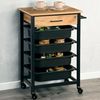 Kesper | Küchenwagen mit Schublade, 4 Kunststoffbehälter, Material: Metall, Bambus, Kunststoff (PP), Maße: 47 x 37 x 85 cm, Farbe: Sonoma Eiche-Dekor, Schwarz | 25532 13 Bild 2