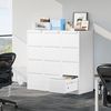 YITAHOME Aktenschrank mit 4 Abschließbaren Schubladen, Kippsicherer Rollender Aktenschrank mit Rädern für das Büro zu Hause, Unter-Pult-Aktenschränke, weiß, 62 x 45.8 x 133 cm Bild 2