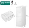 YITAHOME Aktenschrank mit 4 Abschließbaren Schubladen, Kippsicherer Rollender Aktenschrank mit Rädern für das Büro zu Hause, Unter-Pult-Aktenschränke, weiß, 62 x 45.8 x 133 cm Bild 3