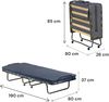 Talamo Italia - Ada-Klappbett, Feldbett mit 12 Latten, inklusive Matratze, platzsparendes Kinderbett, 100% Made in Italy, 80 x 190 x 37 cm Bild 3