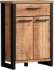 trendteam smart living – Enna – Kommode – Mango/Schwarz – Schrank mit 2 Türen, 1 Schublade und 2 Einlegeböden – (BxHxT) 73 x 100 x 39 cm – Vollauszugfunktion Bild 3