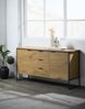 Sideboard >CESURA< in Eiche, schwarz, Melamin, Metall - 155x80,6x45cm (BxHxT) Bild 2