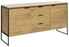Sideboard >CESURA< in Eiche, schwarz, Melamin, Metall - 155x80,6x45cm (BxHxT) Bild 3