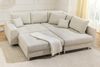 riess-ambiente Ecksofa KENT 220cm beige/chrom – Strukturstoff, L-Form, Modern, inkl. Kissen, Einzelartikel 1 Teile, Wohnlandschaft mit Federkern & Hocker – ideal für flexible Wohnzimmer Bild 5