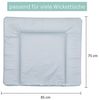 Fillikid Baby Wickelauflage Softy 75x85 cm mit Umrandung, weiche Auflage für Wickelkommode - abwaschbar, kleine Punkte - Grau Bild 4
