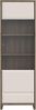 Forte MAREDA Vitrine 65, Schmale Wohnzimmervitrine mit Glastür, Kaschmir/Beige, Valencia Eiche Dekor/Sand, 64,8 cm breit, 195,7 cm hoch, 41,9 cm tief Bild 3