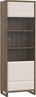 Forte MAREDA Vitrine 65, Schmale Wohnzimmervitrine mit Glastür, Kaschmir/Beige, Valencia Eiche Dekor/Sand, 64,8 cm breit, 195,7 cm hoch, 41,9 cm tief Bild 4