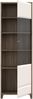 Forte MAREDA Vitrine 65, Schmale Wohnzimmervitrine mit Glastür, Kaschmir/Beige, Valencia Eiche Dekor/Sand, 64,8 cm breit, 195,7 cm hoch, 41,9 cm tief Bild 5