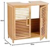 axentia Waschbeckenunterschrank aus Bambus, ca. 60 x 58 x 30 cm, Holzfarben Bild 2