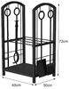 DanDiBo Kaminholzregal Innen Metall Schwarz 72 cm Kaminholzständer mit Kaminbesteck 96431 Kaminholzwagen Kaminholzhalter Bild 2
