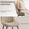 COLAMY Samt Esszimmerstühle 4er Set – Gepolsterte Stühle für Esszimmer & Küche mit Metallbeinen, Dickem Sitzpolster & Rutschfesten Füßen, Khaki Bild 5