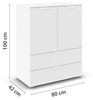 rauch Aditio Box, Kommode, 2-türig, 2 Schubladen, mit Softclose-Funktion, Farbe Weiß, BxHxT 80x100x42cm Bild 3