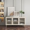 TV-Schrank Lindau Stahl 120x40x59 cm Cremeweiß [en. casa] Bild 2