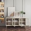 TV-Schrank Lindau Stahl 120x40x59 cm Cremeweiß [en. casa] Bild 4