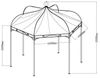 Pavillon MODENA 6-eckig, Stahl schwarz, Plane PVC-beschichtet écru Bild 5