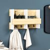 Hanah Home Modern Wall Hook Rack, Sapphire Oak & White, 60 x 35 x 15.6 cm | 100% Melamine Coated, 18 mm Thick | Max Weight 11 lb, Stylish & Functional Design Bild 2