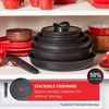 Tefal Pfannen-Set Ingenio Unlimited, Aluminium (Set, 3-tlg, Tefal Ingenio Unlimited Pfannenset, 2 teilig, Ø 24, 28 cm, 1 Griff), stapelbar, Antihaftversiegelung, Induktion, Made in France, kompakt Bild 4