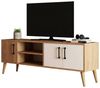 Dmora TV-Schrank Tiaki 150 x 34 x 52 cm, Braun, 1 Regal, 4 Fächer Bild 2
