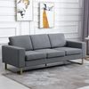 HOMCOM Polstersofa 3-Sitzer Sofa Stoffsofa Sitzmöbel Fernsehsessel Kissen Armlehne Leinen dunkelgrau 200 x 82 x 78 cm Bild 2