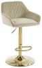 Vente-unique - 2er Set Barhocker - Samt & Metall in Gold - Höhenverstellbar - Beige - TAVOA Bild 4
