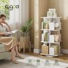 EUGAD drehbares Bücherregal, mit 3 Ebenen 12 Fächern, 360° Drehregal Standregal, für Wohnzimmer Arbeitszimmer Büro, 40 x 94,5 x 40 cm, weiß Bild 4