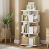 EUGAD drehbares Bücherregal, mit 3 Ebenen 12 Fächern, 360° Drehregal Standregal, für Wohnzimmer Arbeitszimmer Büro, 40 x 94,5 x 40 cm, weiß Bild 2